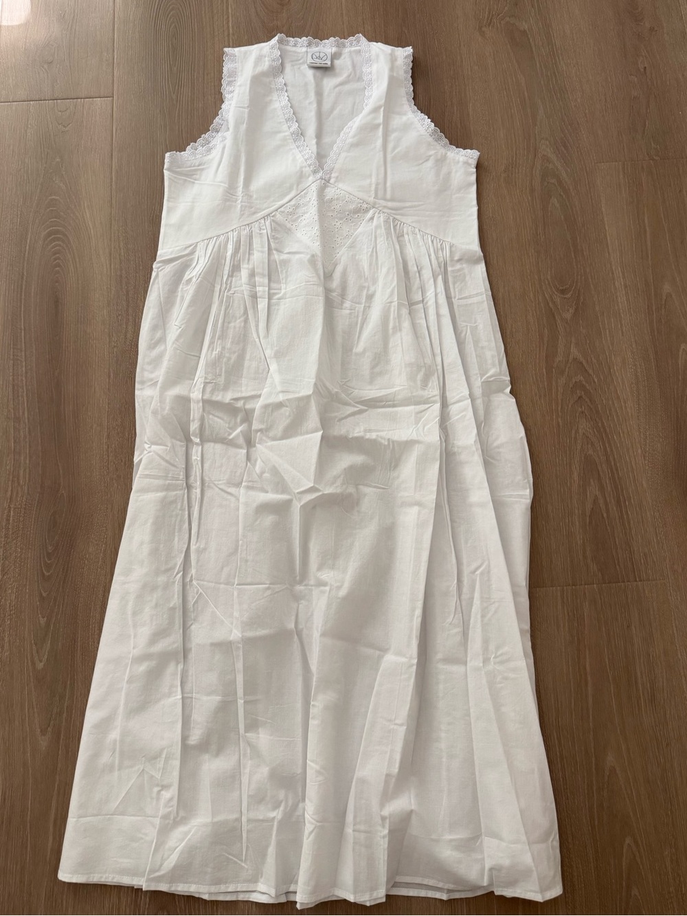 NEW Laneway The Label vintage cotton gown in white cotton midi dress - Picture 4 of 7